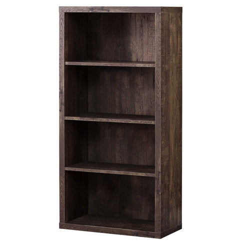 11.75" x 23.75" x 47.5" Cappuccino Particle Board Adjustable Shelves Bookshelf